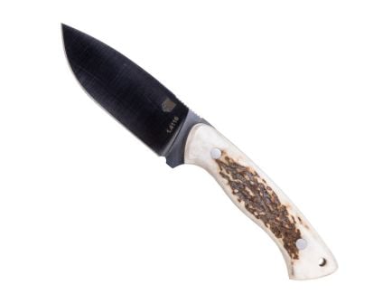 CobraTec Knives Twin Mountain Fixed Blade Drop Point Knife, Stag - CTTWMSTG4
