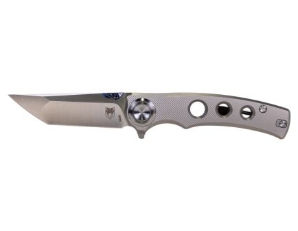 CobraTec Knives Maverick Folding Tanto Knife, Silver - CTMVKM390TNS