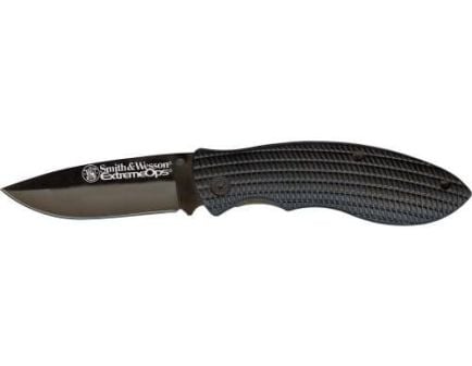 Smith & Wesson Extreme Ops Folding Drop Point Knife, Black - SWA15CP