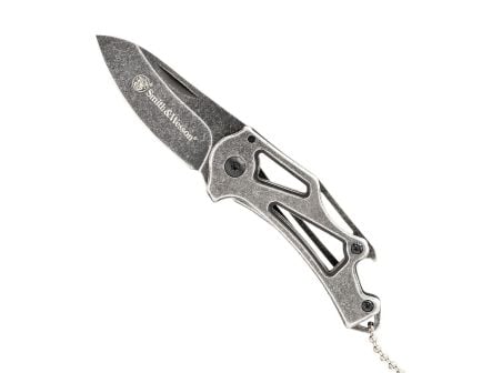 Smith & Wesson Keychain Folding Drop Point Knife, Stonewashed - 1100065