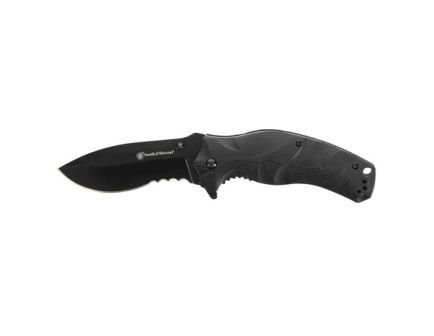Smith & Wesson Black Ops Recruve Folding Drop Point Knife, Black - 1136220