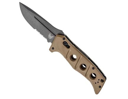Benchmade Auto Adamas Folding Drop Point Knife Serrated, Desert Tan - 2750SGY-3