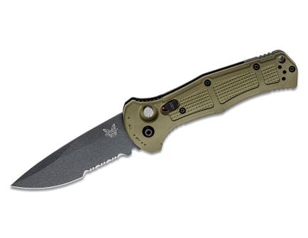 Benchmade Claymore Folding Drop Point Knife Serrated, Ranger Green -  9070SBK-1