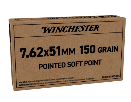 Winchester 7.62x51mm 150gr Soft Point Ammo, 20rds - SG76251P
