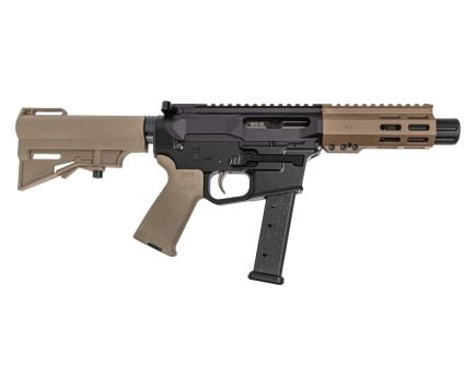 PSA Gen4 4" 9mm 1/10 GX 5" Lightweight Hex M-Lok MOE EPT HAR-15 Pistol, FDE