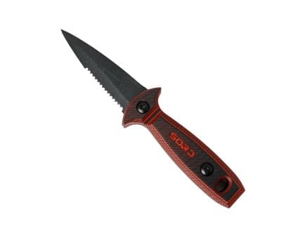 SORD Fishing Products 4" Freediving Knife Fixed Blade Serrated, Red - S4IDK