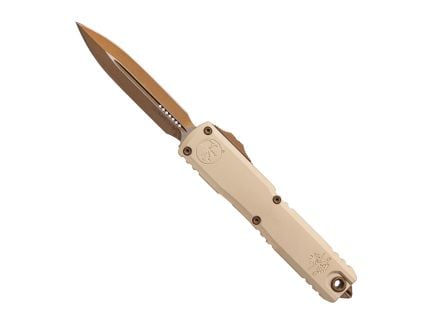Sabre X Microtech Ultratech Gen IV OTF Dagger Point Knife, Champagne & Burnt Bronze - 1122-1CGUB-PSA