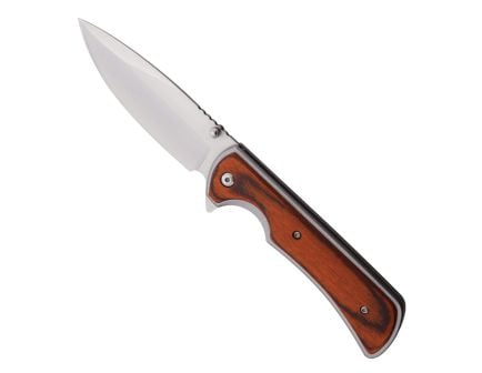 Elk Ridge 2003SL Folding Drop Point Knife, Dark Brown Wood - ER-A2003SL