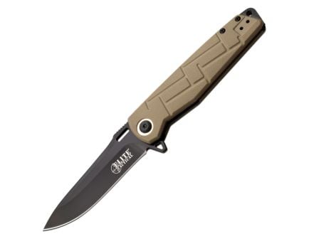 Elite Tactical Readiness Folding Drop Point Knife, Tan - ET-A001TN