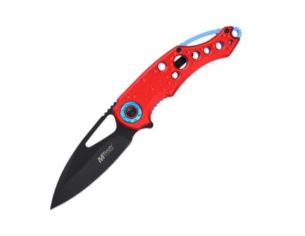 MTecha USA A2003 Folding Drop Point Knife, Red - MT-A2003R