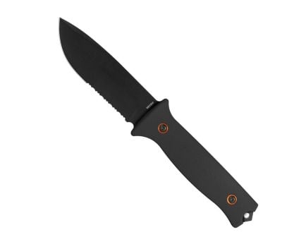 704 Gear Rogue Fixed Blade Drop Point Knife Serrated, Black - FR-B-14