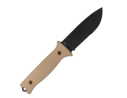 704 Gear Rogue Fixed Blade Drop Point Knife Serrated, Flat Dark Earth - FR-T-14