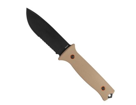 704 Gear Rogue Fixed Blade Drop Point Knife Serrated, Flat Dark Earth - FR-T-14