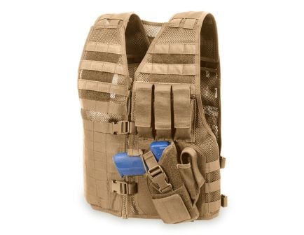 Elite Survival Systems MVP Director Tactical Left Hand Holster Vest, Coyote - MVP030101-T