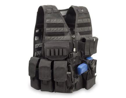 Elite Survival Systems MVP Commandant Tactical Left Hand Holster Vest, Black - MVP030102-B