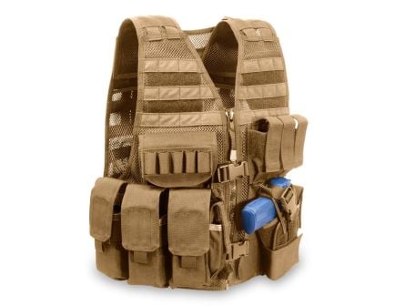 Elite Survival Systems MVP Commandant Tactical Left Hand Holster Vest, Coyote - MVP030102-T