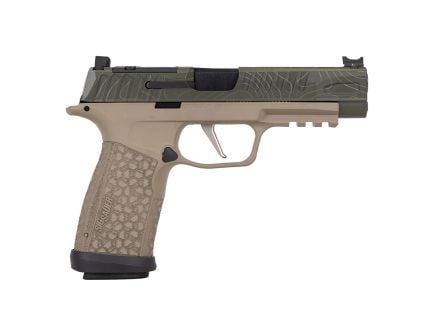 Sig Sauer P365 Fuse Compact 4.3" 9mm (1)17rd/(2)21rd Pistol OD Green w/ Laser Etched TOPO and Coyote Tan
