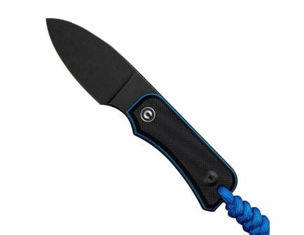CIVIVI Baby Banter Fixed Blade Drop Point Knife, Black/Blue - C23045-1