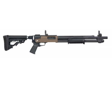 Mossberg 590R FOLDING STOCK 18.5" 6rd 12GA Shotgun, Matte Black/FDE