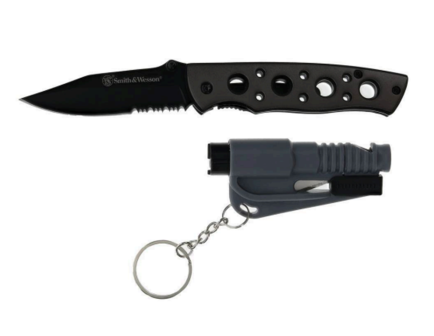 Smith & Wesson Folding Drop Point Knife w/ Multi Function Tool, Black - 1259499