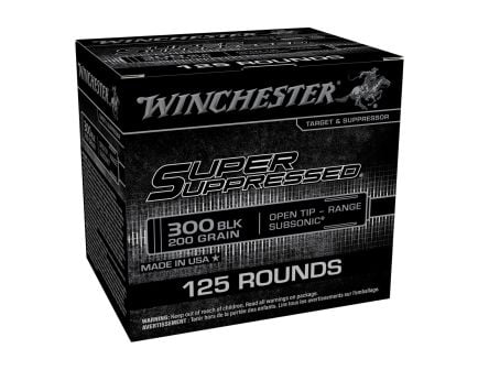 Winchester Ammo 300 BO Super Supressed FMJOT 200gr Subsonic 125rd - SUP300BLK2