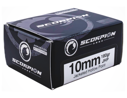 Scorpion 10mm 180gr JHP Ammo, 20rds - 10180JHPS20