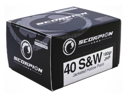 Scorpion 40 S&W 180gr JHP Ammo, 20rds - 40180JHPS20