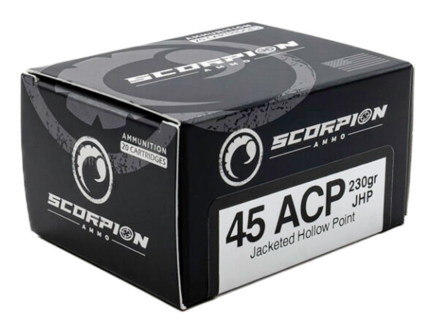Scorpion 45 Auto 230gr JHP Ammo, 20rds - 45230JHPS20
