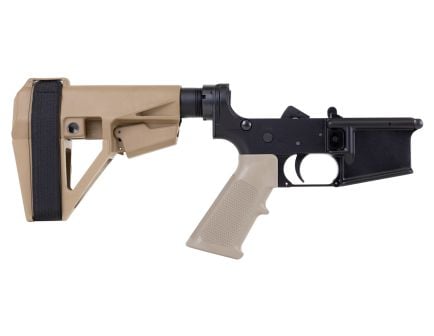 PSA PA15 Classic Complete Lower w/ SBA5 Brace, FDE