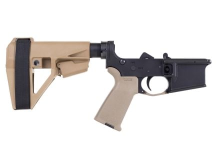 PSA PA15 MOE Complete Lower w/ SBA5 Brace, FDE