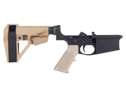 PSA PA10 Classic Complete Lower w/ SBA5 Brace, FDE