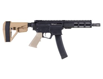 PSA AR-V 8" 9mm 1/10 Lightweight 7" Hex M-Lok Classic EPT SBA5 Pistol, FDE