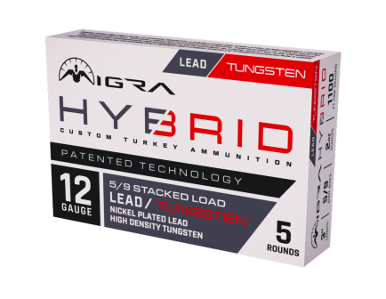 Migra Hybrid 12 Gauge 3" #5 Lead/#9 Tungsten 2oz Custom Turkey Load, 5rds - T12HYB59