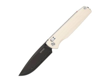 SRM 258L Folding Knife White Handle w/ Black Blade, White - SRM-258L-GX2