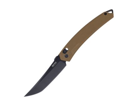 SRM 9211 Ambi Lock Knife, Tan G10, Black Blade, Tan - SRM-9211-GW