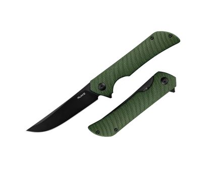 Ruike P122 8.42" Folding Knife, Green Micarta Handle w/ Black Blade - RK-P122-MG