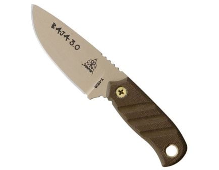 TOPS Knives Baja 3.0 Fixed Blade Knife, Green Canvas Micarta - BAJA-03