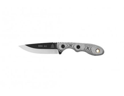 TOPS Knives Mini Scandi Fixed Blade Knife, Black Linen Micarta - MSK-BLM
