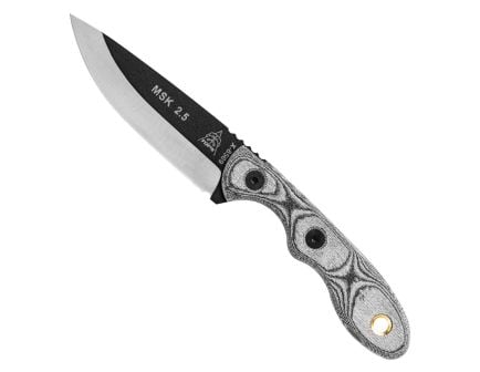 TOPS Knives Mini Scandi Fixed Blade Knife, Black Linen Micarta - MSK-BLM