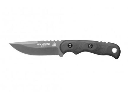TOPS Knives Tex Creek Fixed Blade Knife, Black Canvas Micarta- TEX4-02