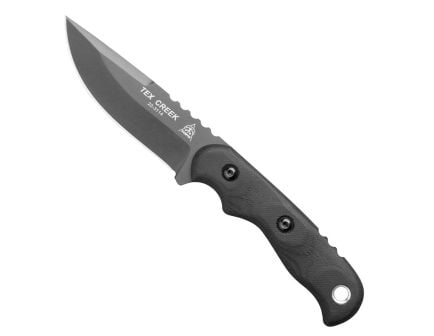 TOPS Knives Tex Creek Fixed Blade Knife, Black Canvas Micarta- TEX4-02