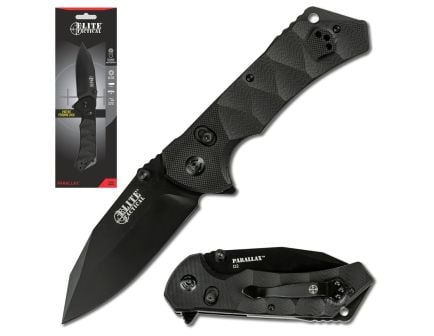 Elite Tactical PARALLAX Elite Tactical Folding Knife, Clam - ET-FDR005BKCS