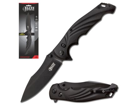 Elite Tactical CONQUEROR Elite Tactical Folding Knife, Clam - ET-FDR010BKCS