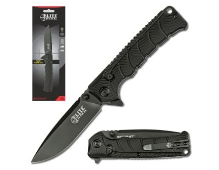 Elite Tactical BACKDRAFT Elite Tactical Folding Knife, Clam - ET-FDR011BKCS