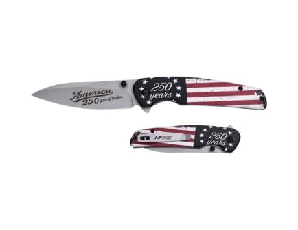 MTech 250th Anniversary 7.87" Folding Blade Knife, American Flag - MT-A2064F-250CS