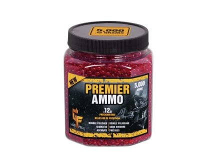 Game Face Premier 6mm .12g Airsoft BBs, 5000 Count, Translucent Red - ASP512