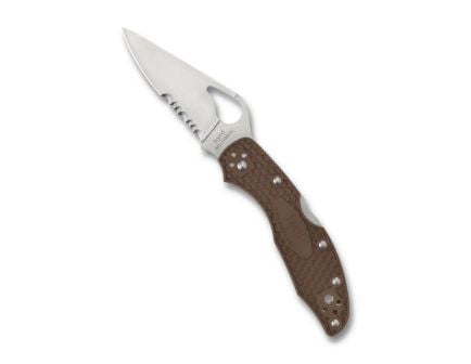 Spyderco BYRD Meadowlark 2 Lightweight Combination Edge Folding Knife, Brown - BY04PSBN2