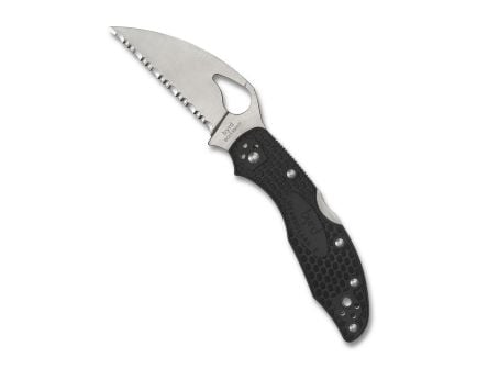 Spyderco BYRD Meadowlark 2 Lightweight Wharncliffe Spyder Edge Folding Knife, Black - BY04SBKWC2