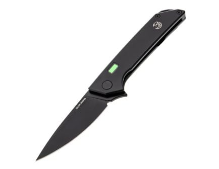 Glow Rhino Reactor Titanium S35VN EDC Knife - Black Scales Green Tritium