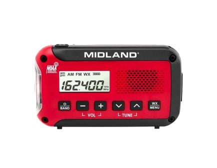 Midland ER10 Emergency Weather Radio, Black/Red - ER10VP